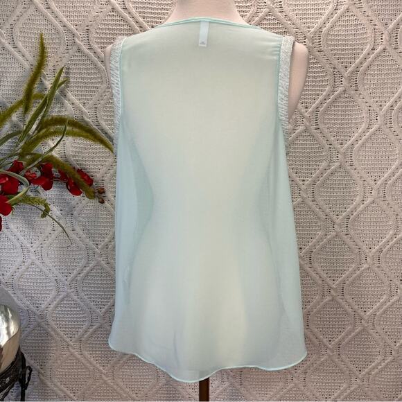 XHILARATION |  Mint Sleeveless Asymmetrical Beaded Blouse Top - Picture 3 of 5